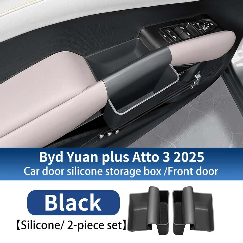 Pour Byd Yuan Plus Atto 3 2025 Console centrale de voiture boîte de rangement inférieure résistant aux rayures étui d'organisation en Silicone accessoires