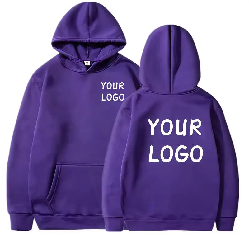 Sweat à capuche décontracté avec LOGO de votre marque pour hommes et femmes, pull de couleur unie, personnalité de rue, cadeaux personnalisés, DIY