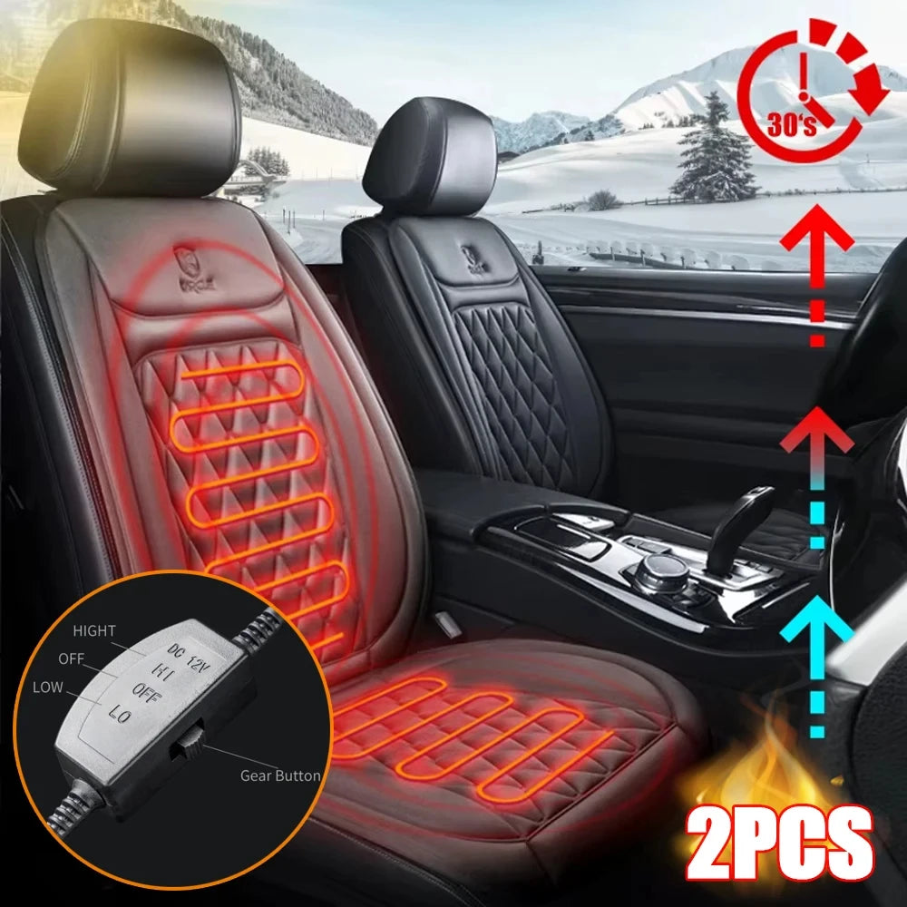 1/2 pièces hiver chauffé housse de siège de voiture 12V chauffage plus chaud coussin de siège de voiture Auto universel siège de voiture protecteur cape couverture tampons ensemble