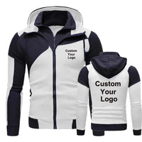 Sweat à capuche à Double fermeture éclair pour homme, sweat-shirt, veste à capuche avec votre Logo personnalisé, mode automne/hiver