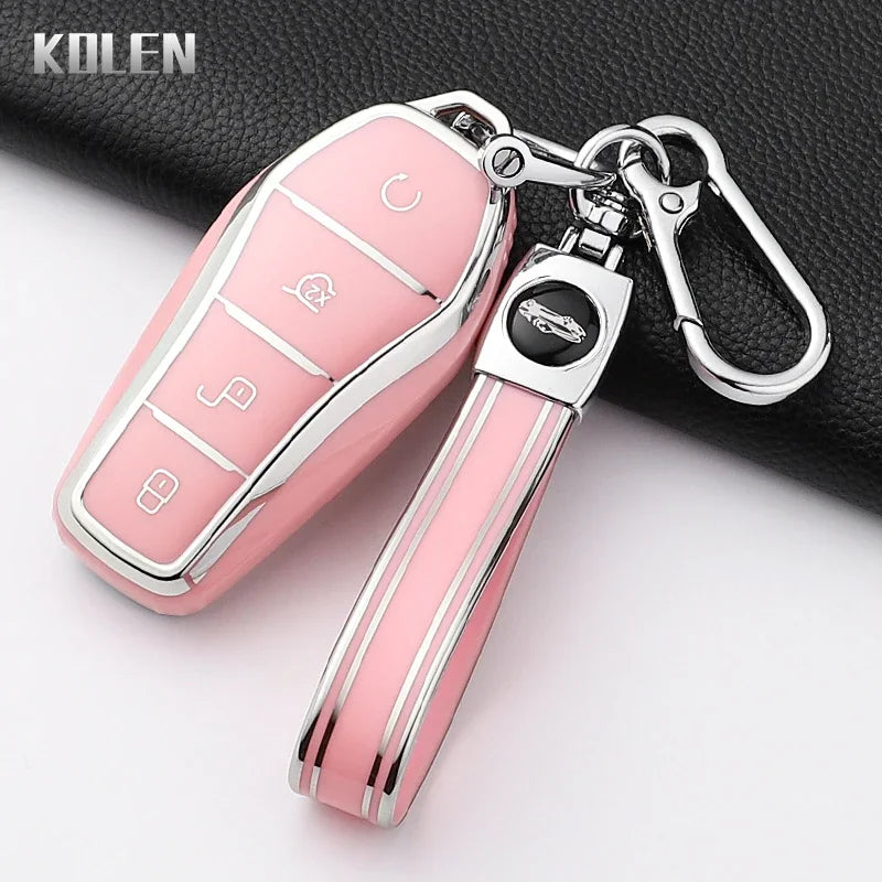 Pour BYD Song Plus Atto 3 Han EV Tang DM Qin joint dauphin mode TPU voiture clé housse protégée porte-clés Fob accessoires