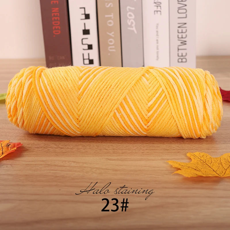 Pull auto-tissé en coton au lait teint à 5 brins, écharpe, couverture moyenne épaisse, fil au Crochet tissé fait à la main, 300g