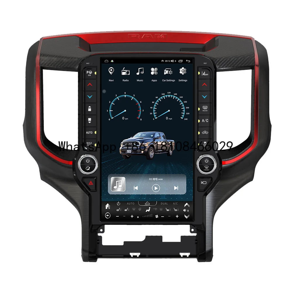 Lecteur Dvd de voiture de 13.6 pouces, Radio Android, écran tactile, Navigation Gps, Carplay pour Dodge Ram 2018 – 2023