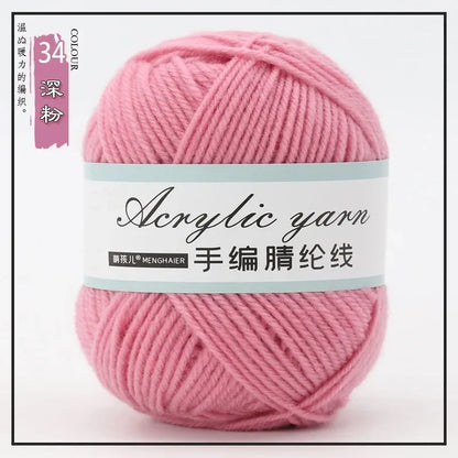 Fil tricoté en acrylique mélangé à 4 brins, avec crochet pour pull, chaussures, pantoufles, écharpe, démarreur tissé à la main pour débutants