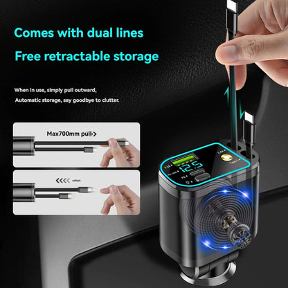 Chargeur de téléphone portable pour un à cinq véhicules, prenant en charge une charge ultra rapide, avec lumière ambiante et ciel étoilé
