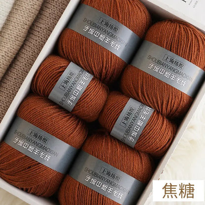 Fil de cachemire d'épaisseur moyenne, 500 g/ensemble, 4 plis, pour tricot au Crochet à la main, pull et pantalon, laine chaude, fil de laine 100%, doux pour la peau