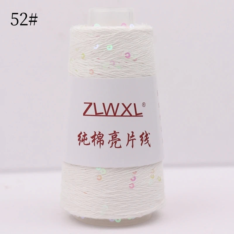   Блэк – fil de coton à paillettes, 100g, 800M, 3mm, décoration tricotée, crochet à la main, tricot jaune