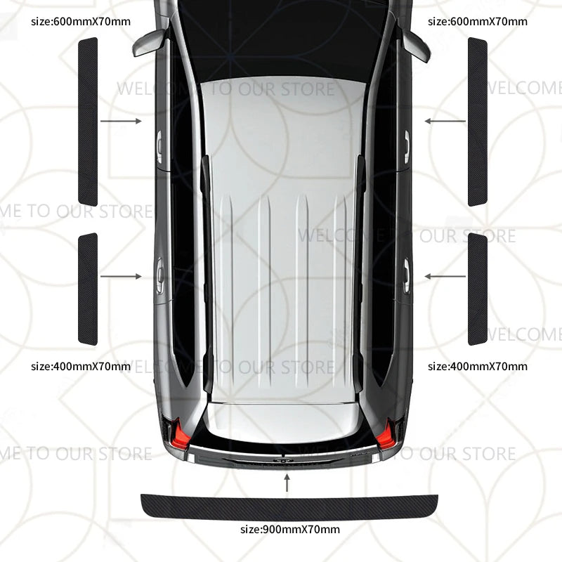 Autocollants de coffre en Fiber de carbone, 4/5 pièces, pour voiture Geely Zeekr LYNK & CO Azkarra Monjaro Atlas Pro Coolray Tugella, décor de seuil de porte