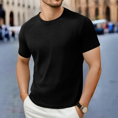 تي شيرت رجالي بأكمام قصيرة، كاجوال، بتصميم عظم الزهرة الجديد، لون سادة، ياقة دائرية، عصري، مسامي، مريح، قميص صيفي متعدد الاستخدامات، 2025