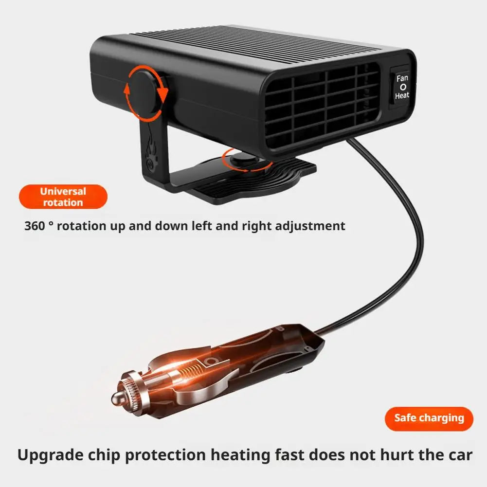 Chauffage de voiture, chauffage de voiture Portable 12V qui branchez-vous en allume-cigare chauffage de voiture électrique dégivreur chauffage rapide dégivrage désembueur