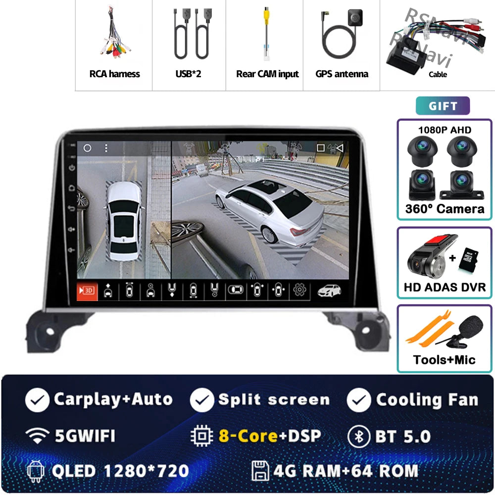 Autoradio Android 15 Carplay pour Peugeot 5008 4008 3008 2017 2018 2019 2020 lecteur vidéo multimédia Navigation GPS stéréo DVD BT