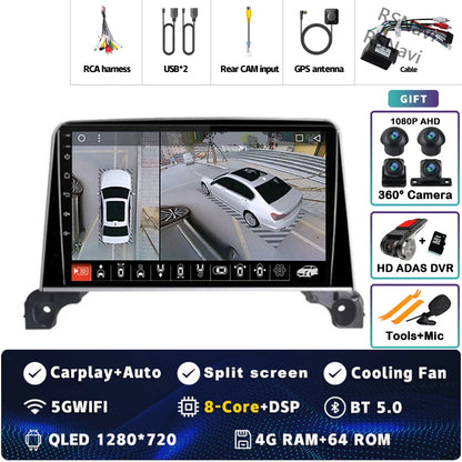 Autoradio Android 15 Carplay pour Peugeot 5008 4008 3008 2017 2018 2019 2020 lecteur vidéo multimédia Navigation GPS stéréo DVD BT