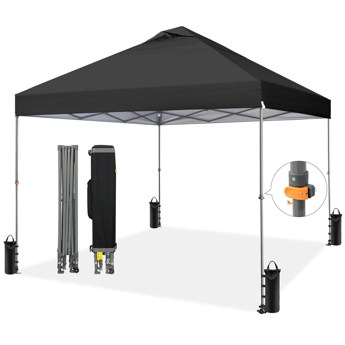 Tente Pop-Up 10x10 - Tente de plage instantanée à verrouillage central breveté, avec sac STO-N-Go et 8 piquets, personnalisable