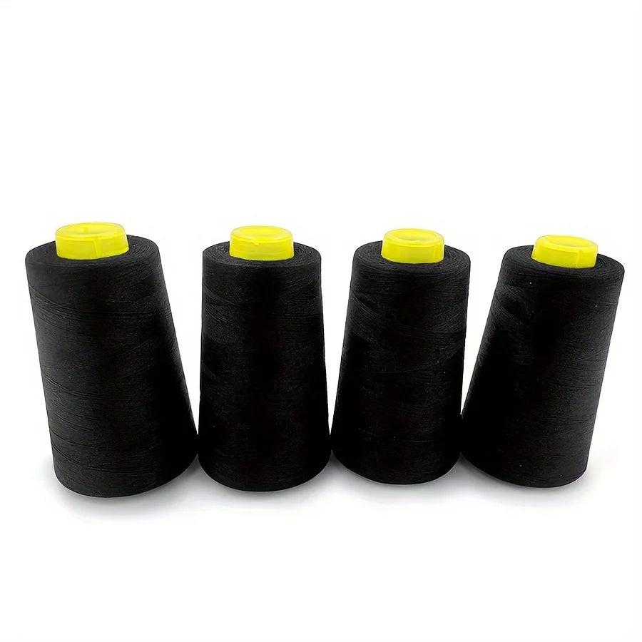 Fil à coudre pagode 3000, adapté à la Machine à coudre polyvalente, matériau en Polyester, 40/2 noir ou blanc, 4 pièces