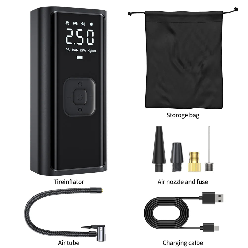 YIJU pompe à Air sans fil 150psi gonfleur de pneu électrique Portable pour voiture vélo moto Mini compresseur d'air pneu injecteur d'air