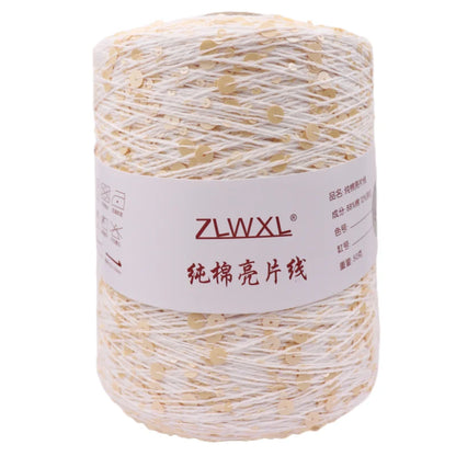 Fil à paillettes spécial 300, 900M, 100% coton, 6mm + 3mm, accessoires pour vêtements, bricolage, poupée de chiffon, fil à tricoter