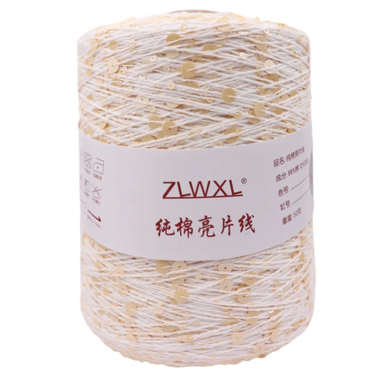 Fil à paillettes spécial 300, 900M, 100% coton, 6mm + 3mm, accessoires pour vêtements, bricolage, poupée de chiffon, fil à tricoter