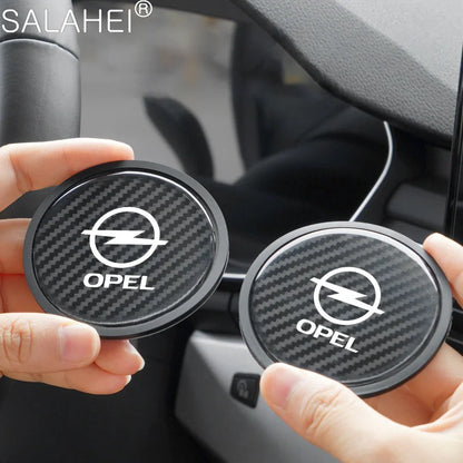 Dessous de verre antidérapant en Fiber de carbone pour tasse d'eau de voiture, pour Opel Astra J K OPC Corsa Vectra D Zafira B Insignia Mokka Vivaro