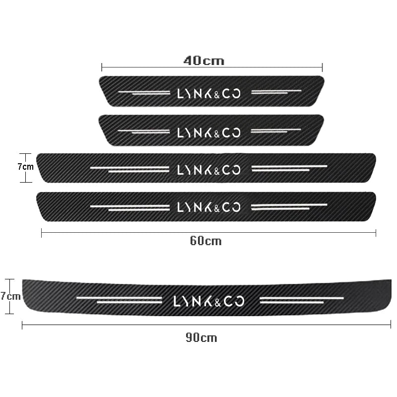 Autocollants de seuil de porte de voiture en Fiber de carbone, pour LynkCo Lynk & Co 05 06 5 6 Lynk Co 05 06 01 1, accessoires