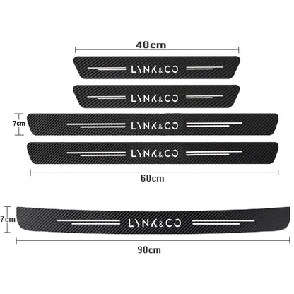 Autocollants de seuil de porte de voiture en Fiber de carbone, pour LynkCo Lynk & Co 05 06 5 6 Lynk Co 05 06 01 1, accessoires
