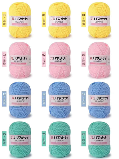 12 pièces 300g fil de lait fait à la main grossier bricolage tissage boule de fil pour pull chapeau écharpe et autres vêtements doux Crochet fil à tricoter
