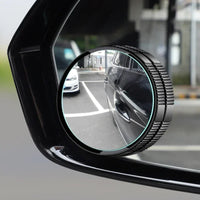 Miroir d'angle mort convexe pour voiture, 2 pièces, ventouse HD, grand Angle de 360 degrés, rétroviseur rond Extra auxiliaire réglable, accessoires