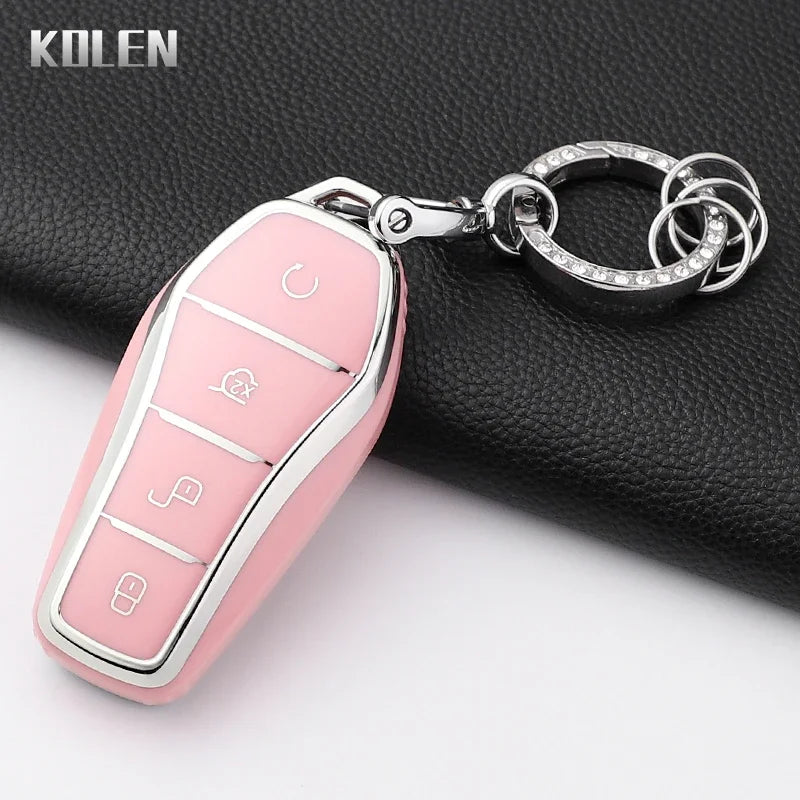 Pour BYD Song Plus Atto 3 Han EV Tang DM Qin joint dauphin mode TPU voiture clé housse protégée porte-clés Fob accessoires