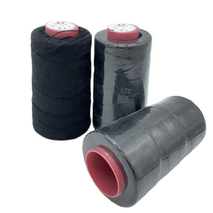 1 rouleau de fil de coton noir pour tissage de cheveux, avec cadeau, 1 aiguille incurvée C de 6.5cm