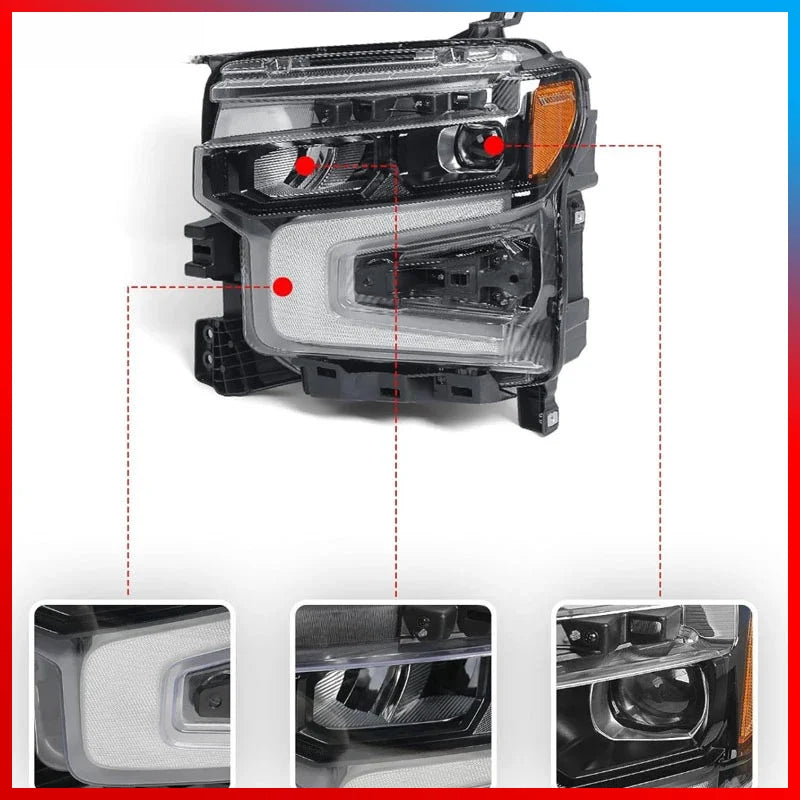 Phare Chevrolet Solod 1500 Applicable 87828575 85594431, faible Configuration, noir, année 2022-2023