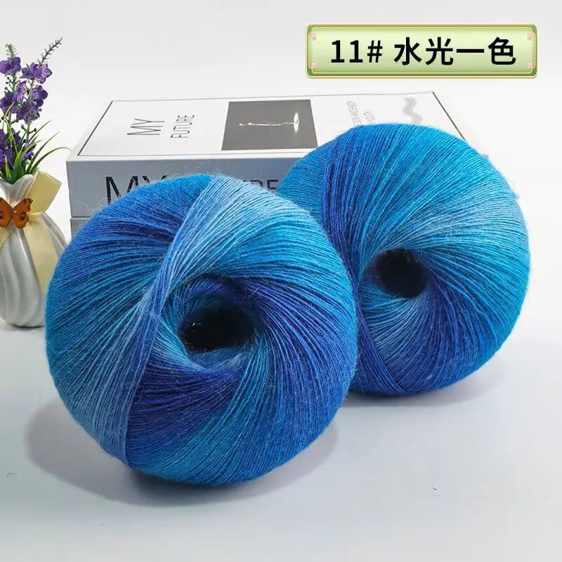 Fil de laine arc-en-ciel 200 g/ensemble, pour tricoter, châles, écharpes, pulls, vestes, chapeaux, bricolage, fil de teinture à Segment doux et confortable
