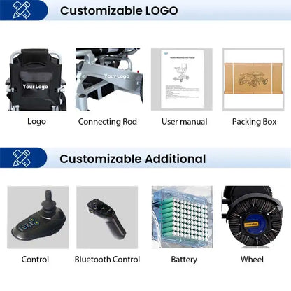 2025 offre spéciale Bluetooth contrôle en aluminium pliant léger motorisé fauteuil roulant électrique pour personnes handicapées