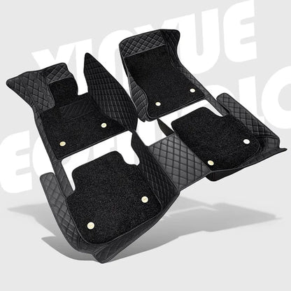 سجاد أرضية سيارة مزدوج الطبقات مخصص لسيارات كيا سورينتو، دواسات جلدية، إكسسوارات