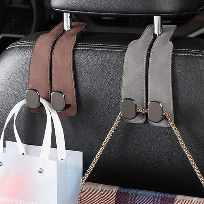 Crochet de voiture 2 en 1 pour siège arrière de voiture, Clip de suspension pour appui-tête, support universel à Double crochets, rangement d'accessoires d'intérieur de voiture
