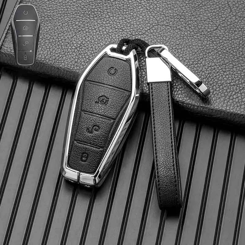 Porte-clés en cuir et métal pour BYD Seal U, Sealion 6, 07, EV King, Song Plus, Champion Chazor, accessoires porte-clés