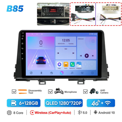 QSZN pour KIA Picanto Morning 3 JA 2018 - 2019 Android 13 autoradio lecteur vidéo multimédia CarPlay Auto 4G GPS Navigation stéréo