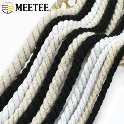 Cordons en macramé de 5 mètres, 7-15mm, 3 actions, corde torsadée en coton pour sac fait à la main, matériel artisanal pour la maison, accessoires de couture