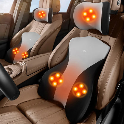 Coussin de dossier électrique pour siège de voiture, massage, sauna, soutien lombaire, vibration de la taille, oreiller cervical, accessoires intérieurs