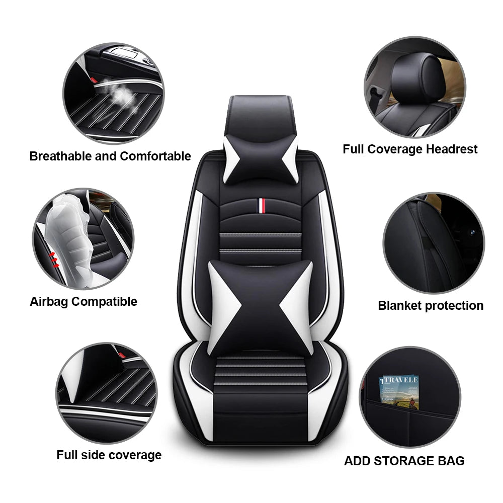 1pcs All inclusive seat cover full leather car seat cushion single seat driver and passenger seat cover all season universal pad