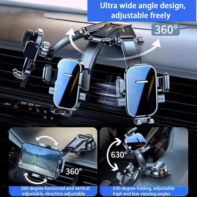 Support universel pour téléphone de voiture - Support de tableau de bord, pare-brise, bureau pour la navigation GPS, support de suspension sécurisé