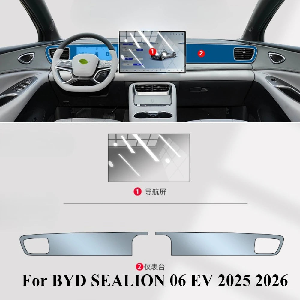 Film de Protection PPF pour BYD SEALION 06 EV 2025 2026, accessoires de voiture, transparent TPU LCD, panneau d'équipement de Navigation GPS, Console centrale