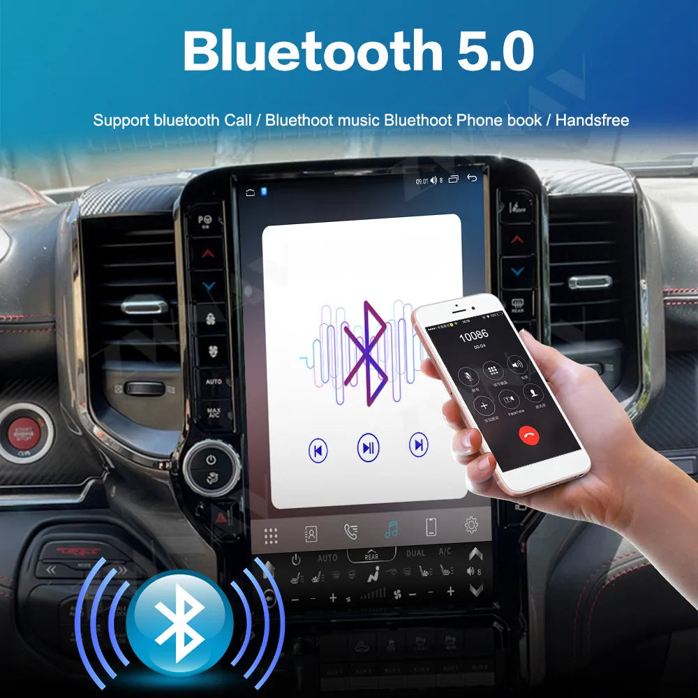 Autoradio Android 14 Carplay, écran tactile HD 13.6 pouces, pour Dodge Ram 1500 2500 2019 – 2021, Navigation GPS, lecteur multimédia de voiture