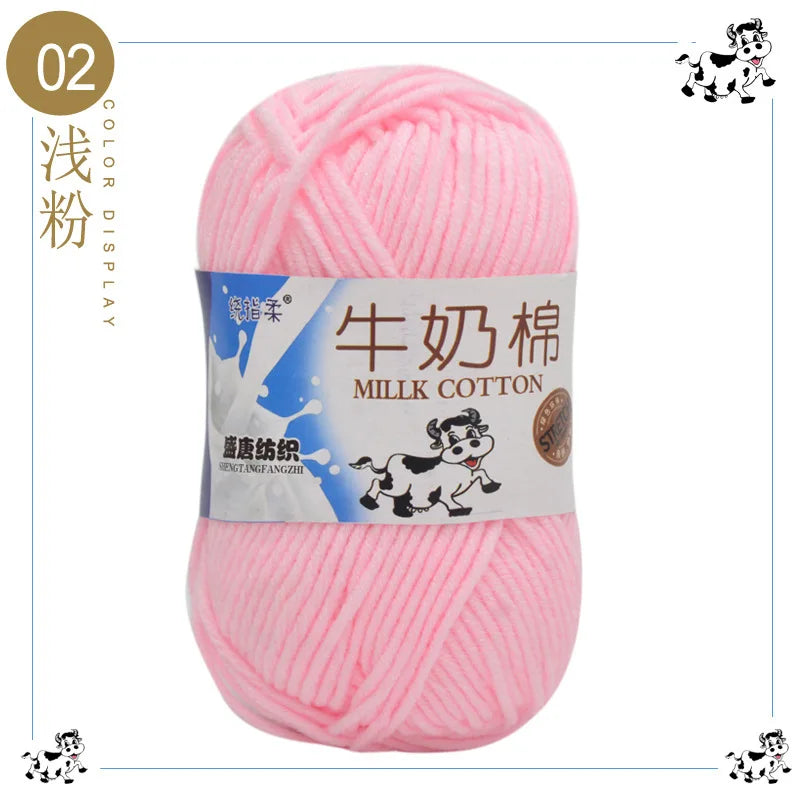 Fil à tricoter en coton au lait, 5 brins, 50g, pour bricolage de sacs de poupée, fil, écharpe, chaussettes