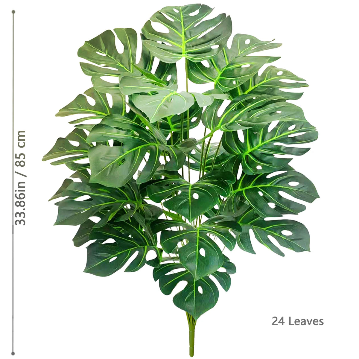 ورقة Monstera اصطناعية بلاستيكية، نبات مزيف للزينة بوعاء، مناسبة لديكور المنزل، 60-100 سم