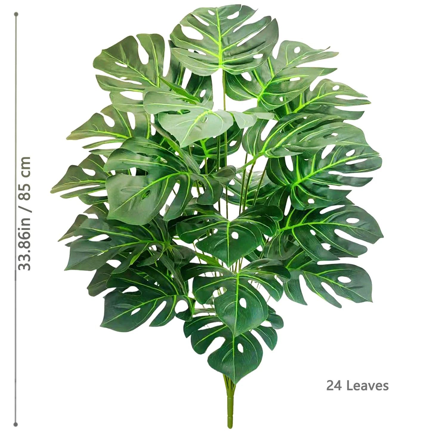 ورقة Monstera اصطناعية بلاستيكية، نبات مزيف للزينة بوعاء، مناسبة لديكور المنزل، 60-100 سم