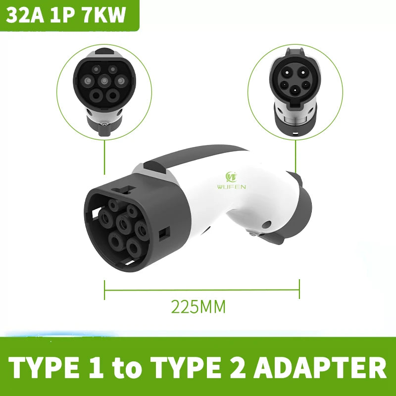 WUFEN pour 4 adaptateur de chargeur EV Standard Type 1/Tesla vers Gbt convertisseur 7kw Type 2/gbt à J1772 adaptateur 32A charge de voiture électrique