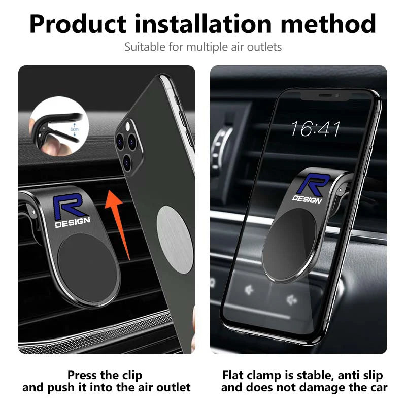 Support de téléphone pour grille d'aération de voiture Volvo, réglable multi-angles, anti-vibration, pour XC60 V40 V50 XC90 S60 V90 V70 XC40 V60