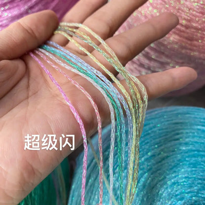 Modules de fil métallique en laine de coton doré et argenté, fil au crochet, paillettes, tissé à la main, sac artisanal, coloré, unique, boule de 50g, livraison gratuite
