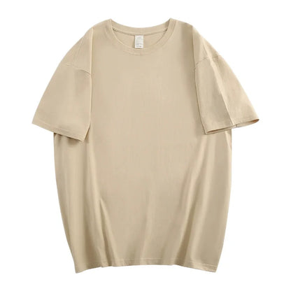 100% coton hommes femmes été T-shirt ample à manches courtes décontracté basique T-Shirt col rond couleur unie respirant unisexe hauts