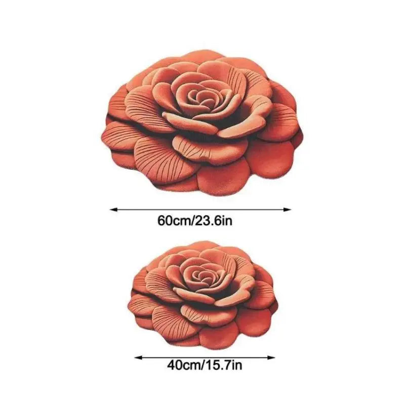 Tapis de sol en forme de fleur, tapis de sol en forme de pivoine souple, durable, 40x40cm/60x60cm, antidérapant, absorbant, pour salle de bain, salon
