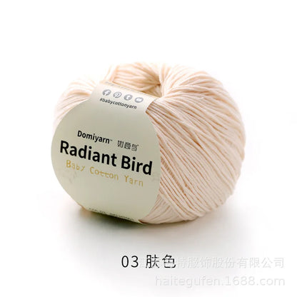 Fil de coton pur 100% biologique, fil pour bébé 50g pour tricoter, crochet et artisanat, crochet tissé à la main, pull, chapeau, fil d'écharpe